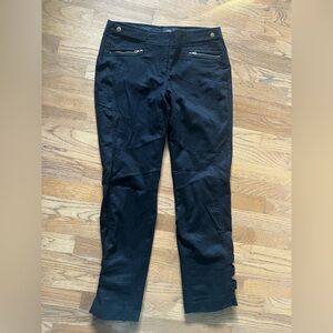 Black Wool Dress Pants with Zipper & button Details